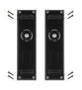 THPG 177436 Szyld długi prostokątny 200 mm Bakelit® czarny (1 para)