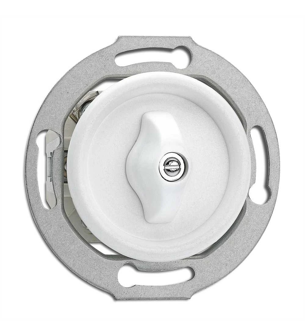 THPG 186885 Włącznik podwójny obrotowy duroplast biały
