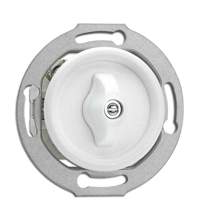 THPG 186885 Włącznik podwójny obrotowy duroplast biały