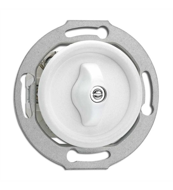 THPG 186886 Włącznik pojedynczy / schodowy obrotowy duroplast biały