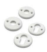 THPG 179976 Rozety 45 mm z białej porcelany, do wkładki bębenkowej (2 rozety klamki i 2 rozety klucza)