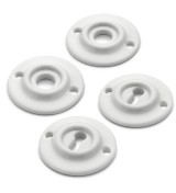 THPG 179979 Rozety 65 mm z białej porcelany, do klucza piórowego (2 rozety klamki i 2 rozety klucza)