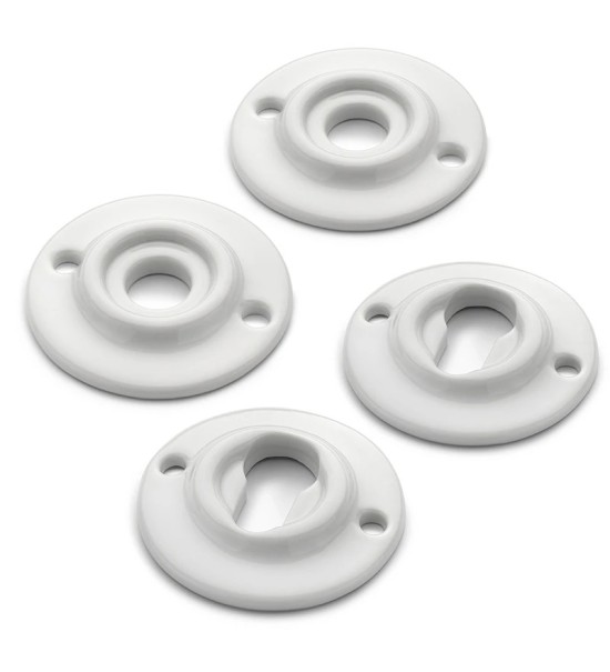 THPG 179980 Rozety 65 mm z białej porcelany, do wkładki bębenkowej (2 rozety klamki i 2 rozety klucza)