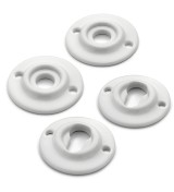 THPG 179980 Rozety 65 mm z białej porcelany, do wkładki bębenkowej (2 rozety klamki i 2 rozety klucza)