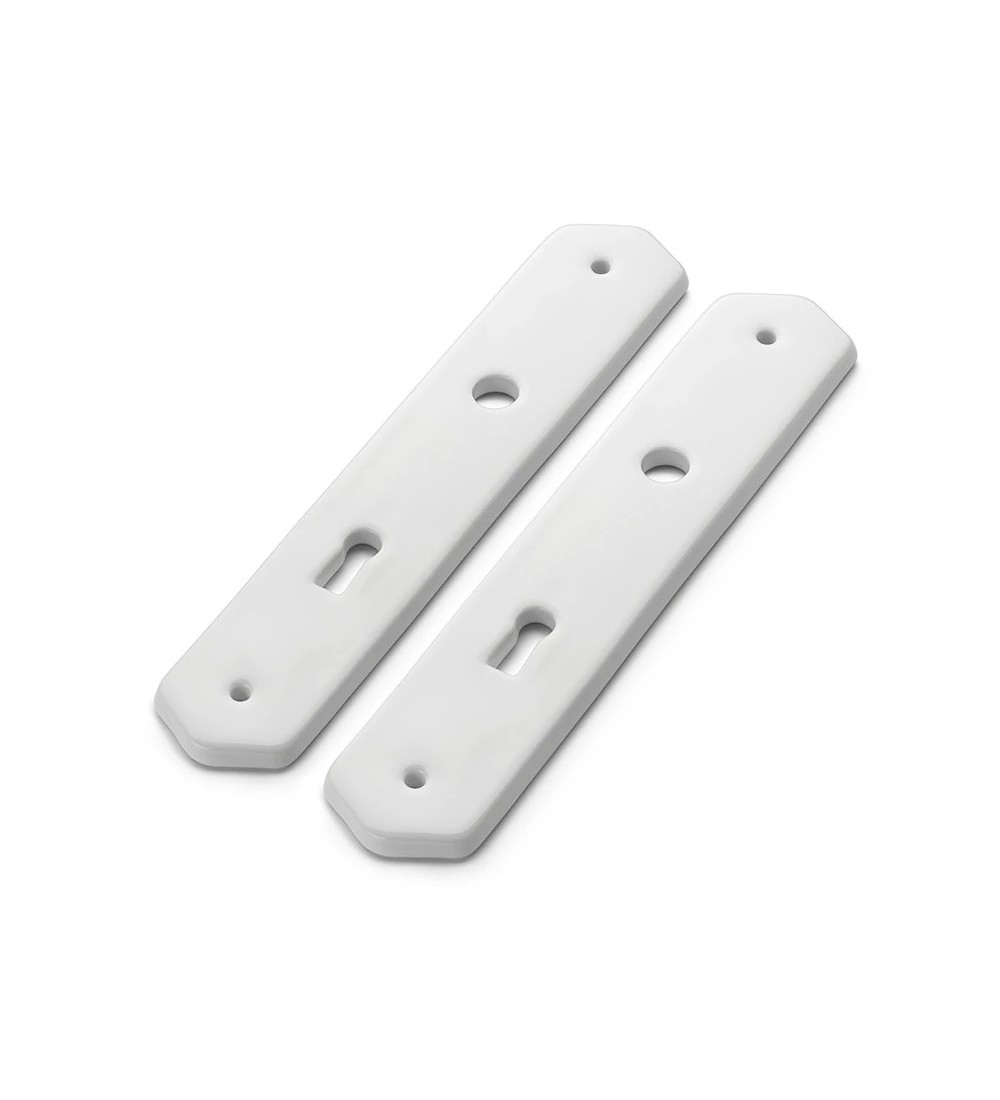 THPG 182765 Szyld długi 255 mm z białej porcelany, do klucza piórowego, gładki (1 para)