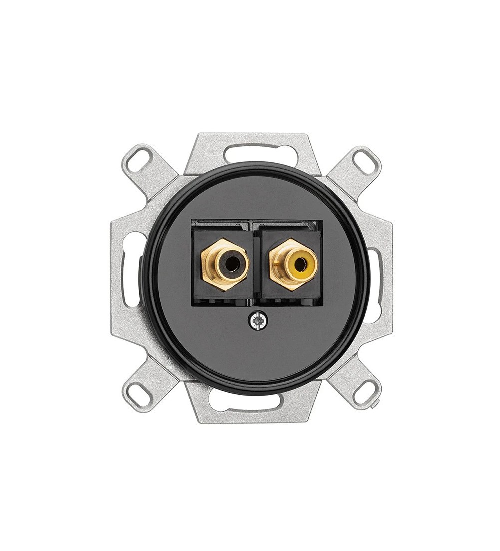 THPG 101361 Gniazdo Cinch żółte/czarne, bakelit