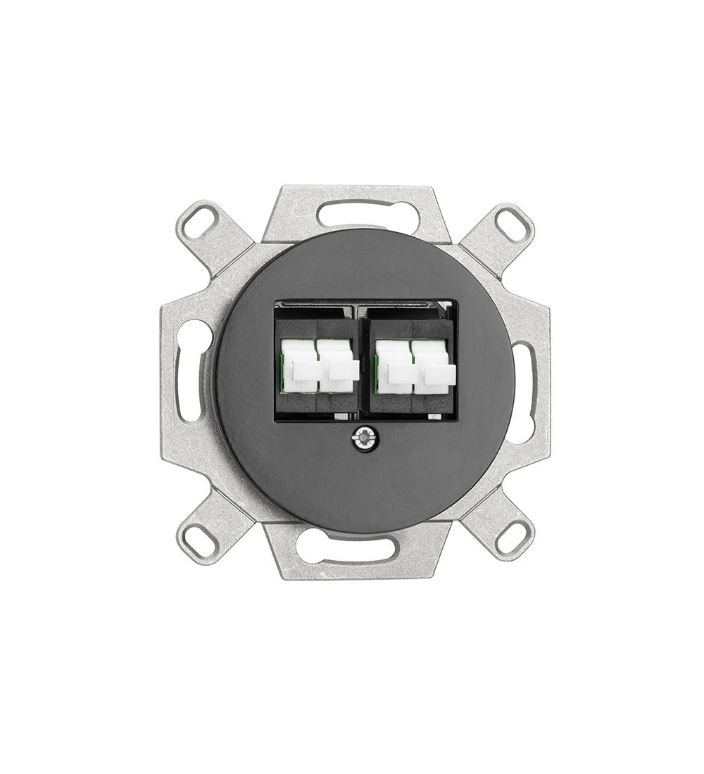 THPG 174048 Gniazdo światłowodowe FO Duplex porcelana czarna