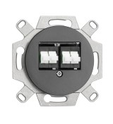 THPG 174048 Gniazdo światłowodowe FO Duplex porcelana czarna