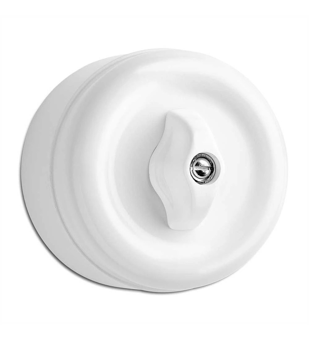 THPG 186890 Włącznik natynkowy krzyżowy obrotowy duroplast biały