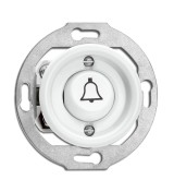 THPG 173078 Przycisk zwierny z symbolem Dzwonek porcelana biała