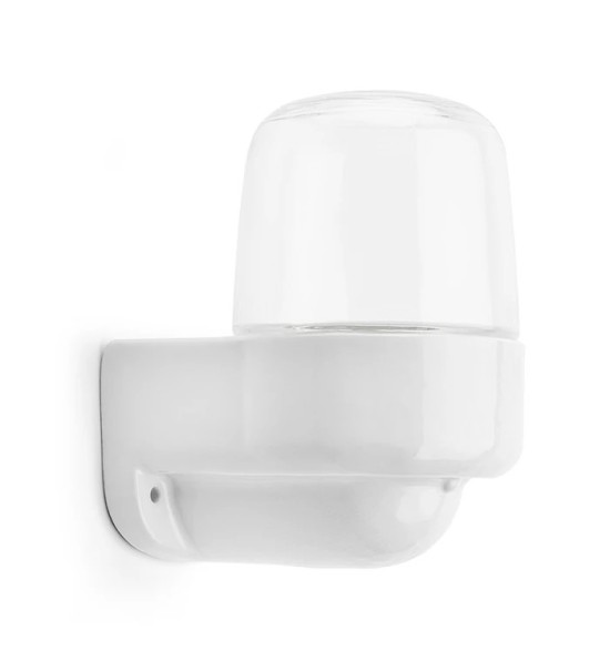 THPG 100783 Lampa ścienna konsolowa do sauny LISILUX biała M, klosz przezroczysty