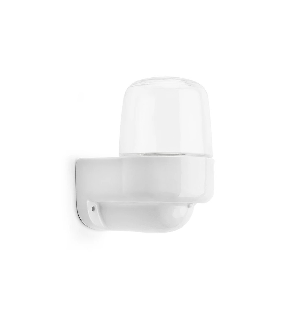 THPG 100783 Lampa ścienna konsolowa do sauny LISILUX biała M, klosz przezroczysty