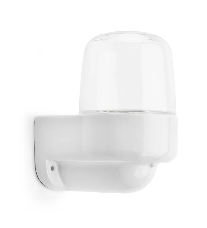 THPG 100783 Lampa ścienna konsolowa do sauny LISILUX biała M, klosz przezroczysty