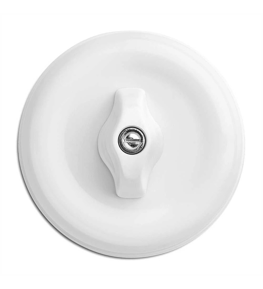 THPG 186889 Włącznik natynkowy pojedynczy / schodowy obrotowy duroplast biały — zdjęcie 2