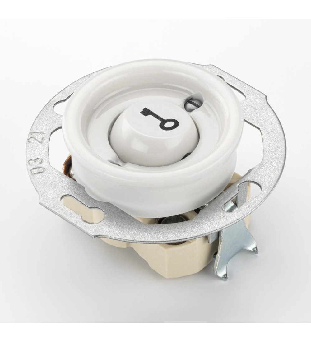 THPG 173079 Przycisk zwierny z symbolem Klucz porcelana biała — zdjęcie 3