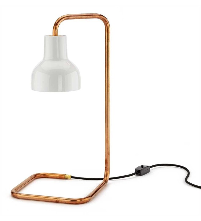 THPG 101222 Lampa stołowa, miedź i przepuszczająca światło porcelana