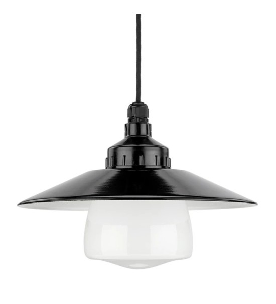 THPG 101284 Lampa wisząca MEDIUM 3 bakelit, blacha stalowa, klosz opalowy