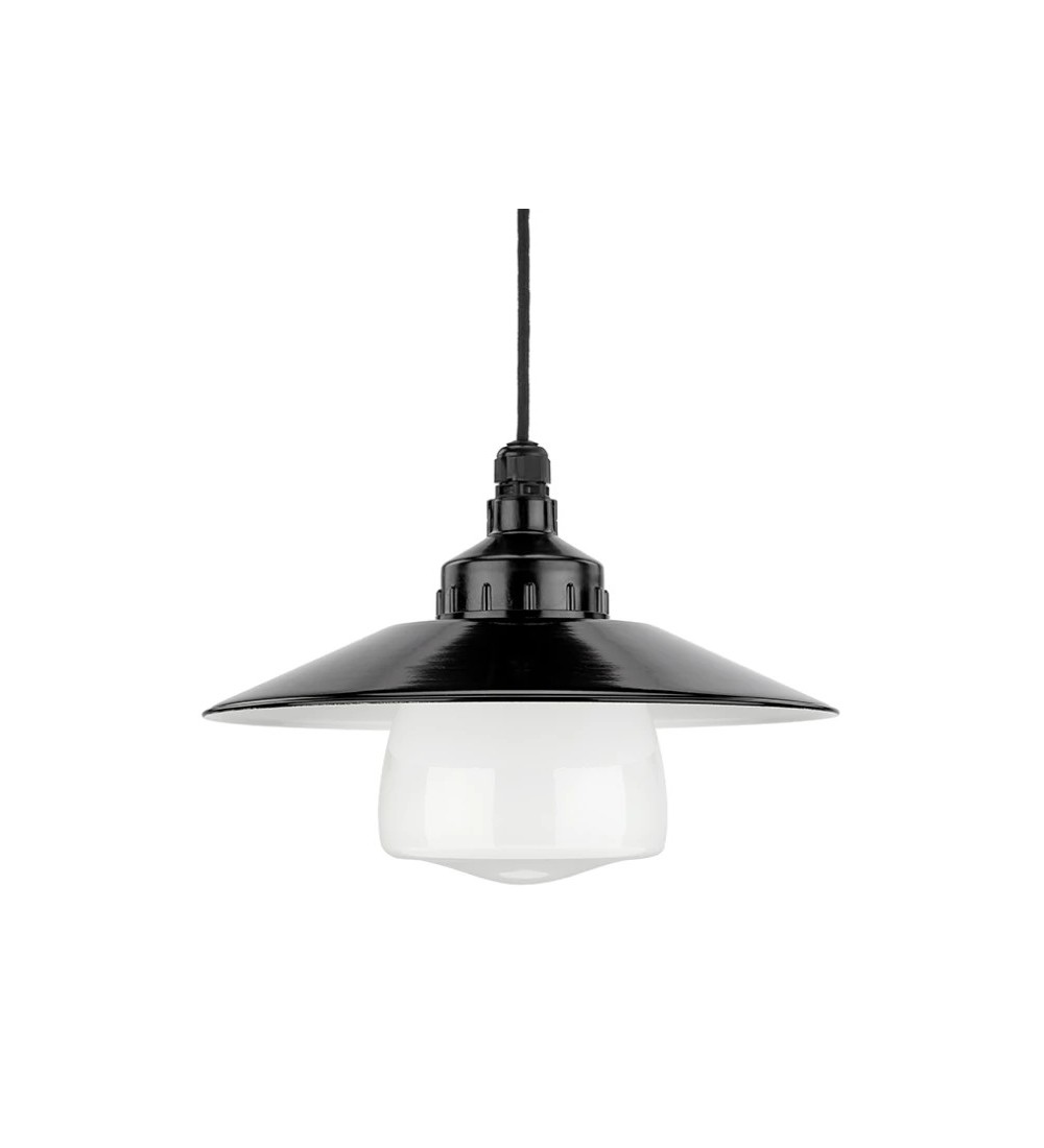 THPG 101284 Lampa wisząca MEDIUM 3 bakelit, blacha stalowa, klosz opalowy