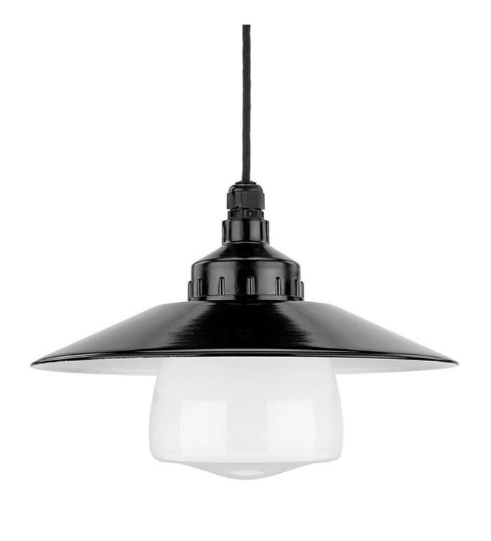 THPG 101284 Lampa wisząca MEDIUM 3 bakelit, blacha stalowa, klosz opalowy