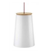 THPG 100894 Lampa wisząca grzybek, wiśnia z czerwonym kablem tekstylnym