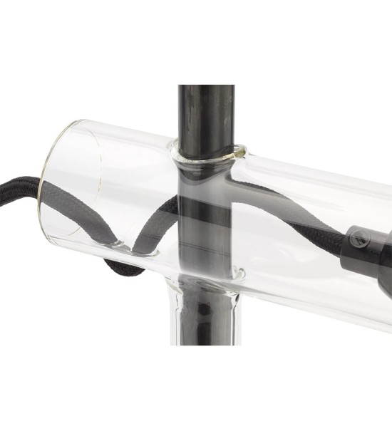 THPG 101871 Lampa wisząca z długim kloszem szklanym, wykończenie skórzane — zdjęcie 7