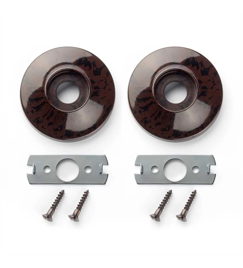 THPG 177419 Rozeta uchwytu okrągła 53 mm Bakelit® czerwonobrązowy ukryte śruby (1 para)