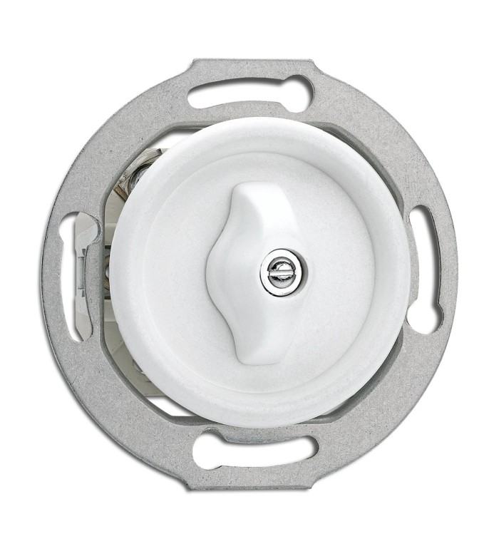 THPG 100382 Włącznik obrotowy dwubiegunowy duroplast biały