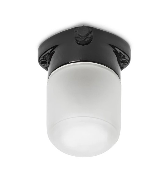 THPG 101321 Lampa sufitowa LISILUX czarna S, klosz matowy (trawiony)
