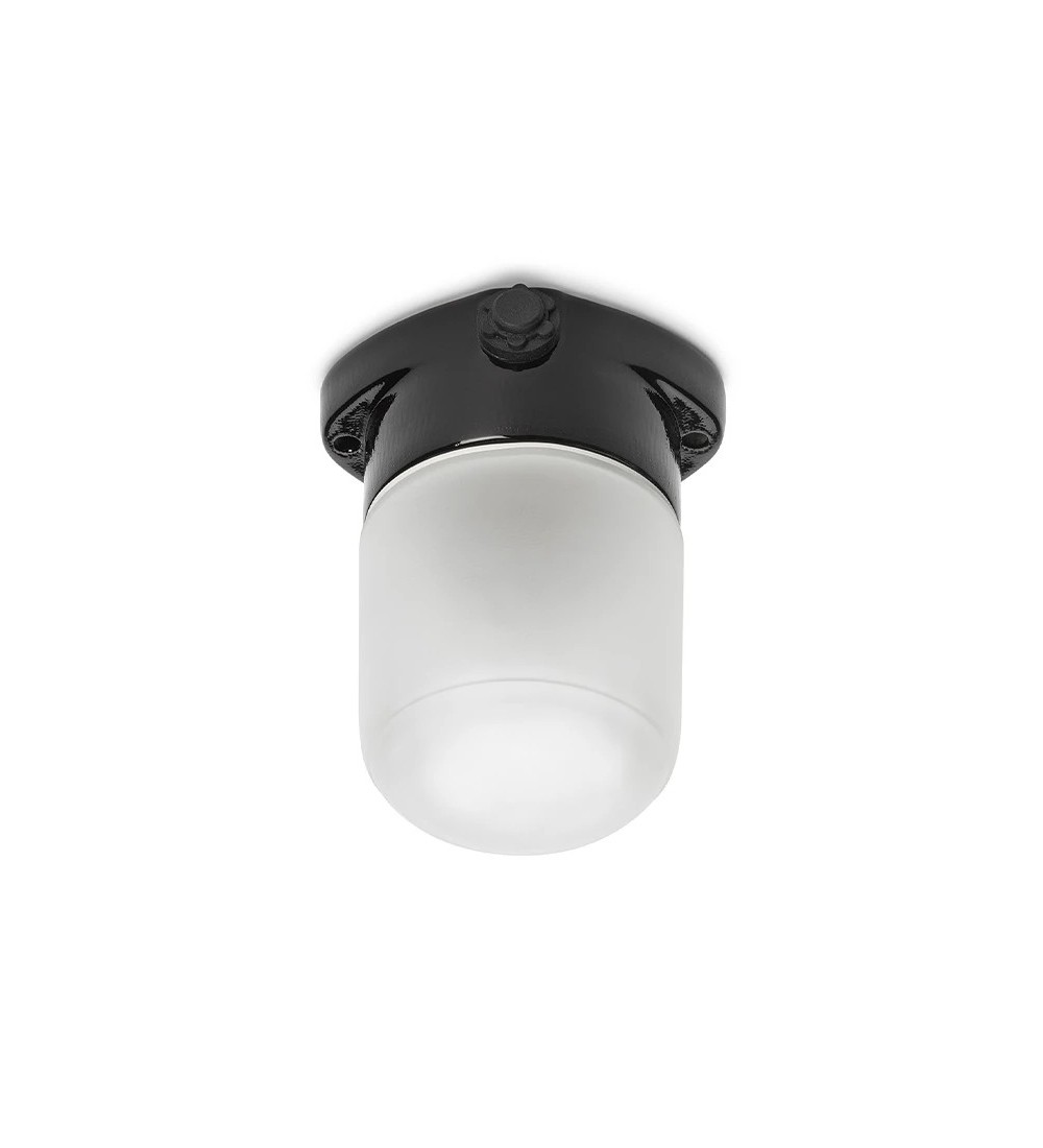 THPG 101321 Lampa sufitowa LISILUX czarna S, klosz matowy (trawiony)