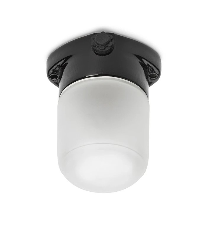 THPG 101321 Lampa sufitowa LISILUX czarna S, klosz matowy (trawiony)