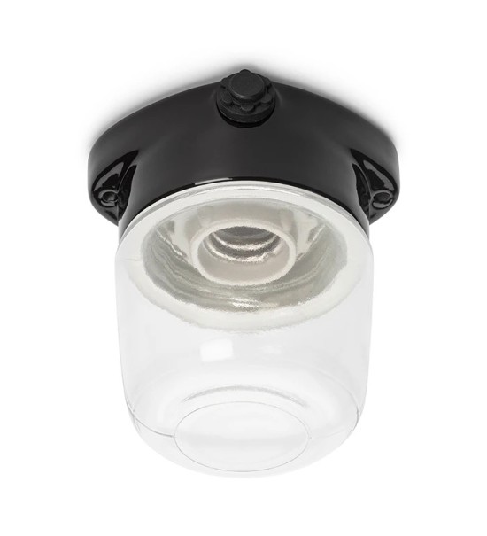 THPG 101324 LISILUX lampa sufitowa fi 95 czarny, szkło przezroczyste