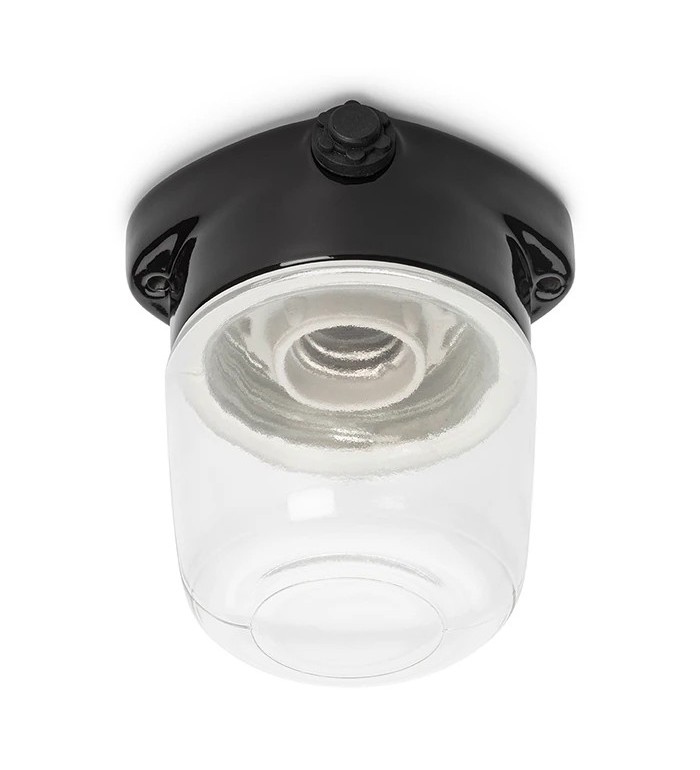 THPG 101324 LISILUX lampa sufitowa fi 95 czarny, szkło przezroczyste