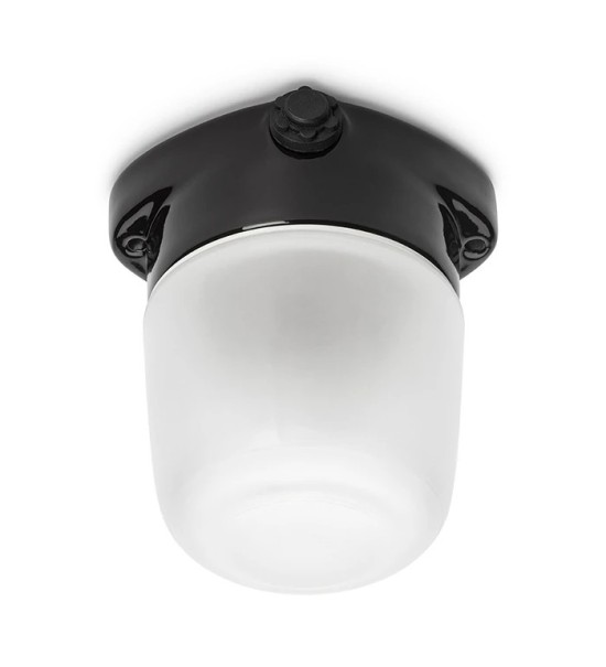 THPG 101325 LISILUX lampa sufitowa fi 95 czarny, szkło matowe
