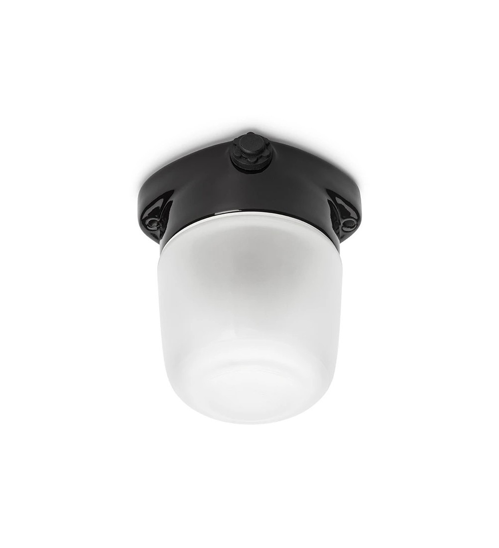 THPG 101325 LISILUX lampa sufitowa fi 95 czarny, szkło matowe