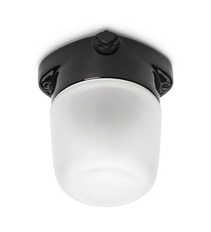 THPG 101325 LISILUX lampa sufitowa fi 95 czarny, szkło matowe