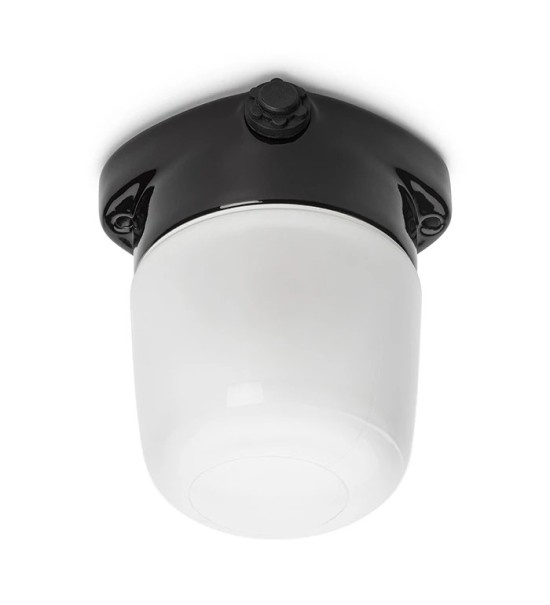 THPG 101326 LISILUX lampa sufitowa fi 95 czarny, szkło opalizujące