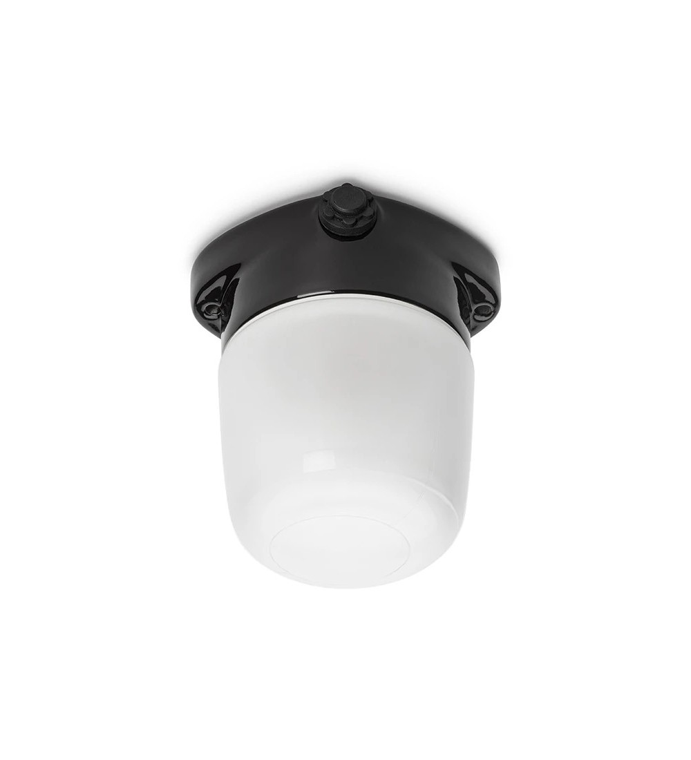 THPG 101326 LISILUX lampa sufitowa fi 95 czarny, szkło opalizujące