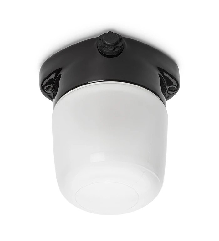 THPG 101326 LISILUX lampa sufitowa fi 95 czarny, szkło opalizujące
