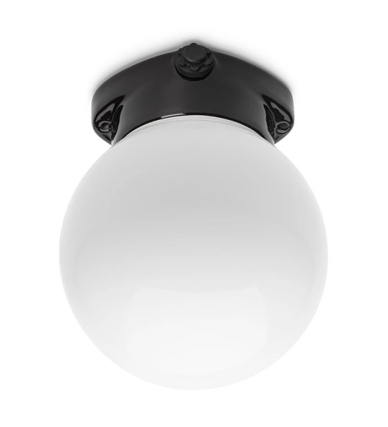 THPG 101327 LISILUX lampa sufitowa fi 150 czarny, kula mleczna
