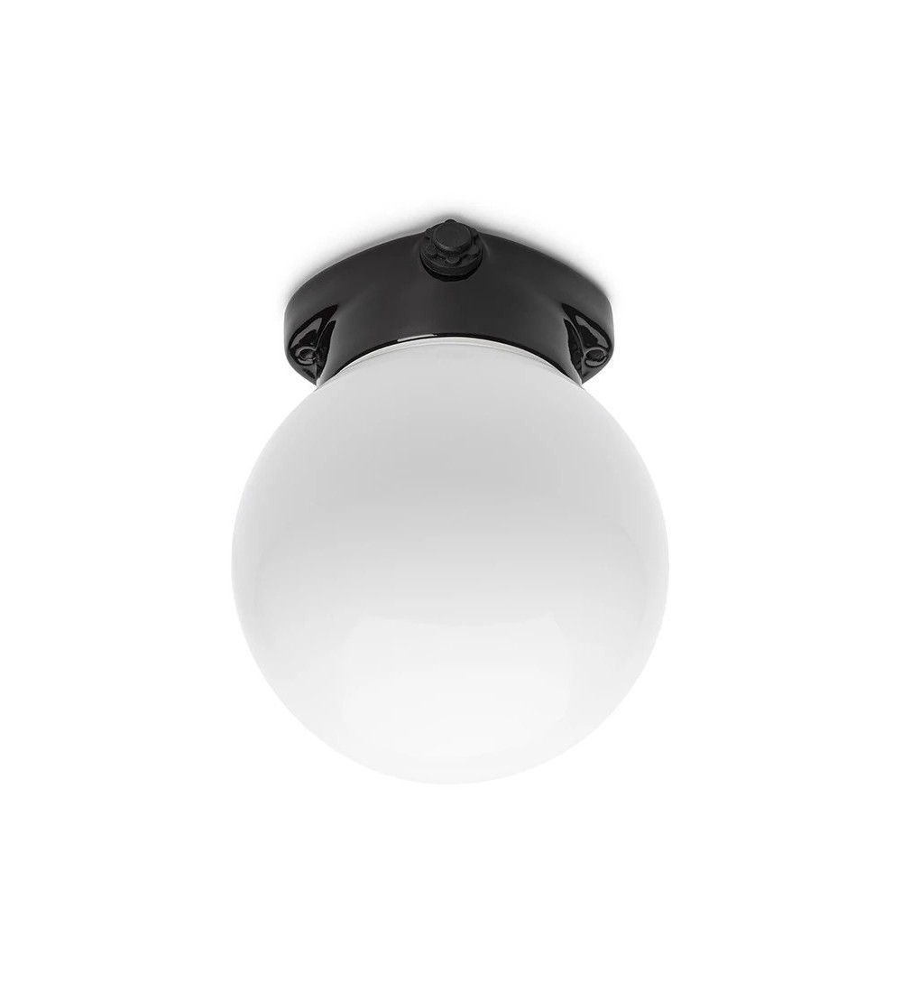 THPG 101327 LISILUX lampa sufitowa fi 150 czarny, kula mleczna