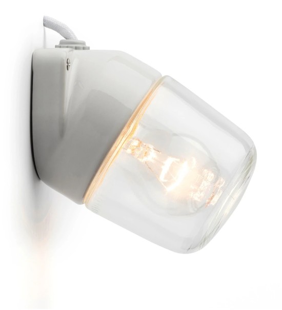 THPG 139630 Lampa ścienna LISILUX biała M, klosz przezroczysty — zdjęcie 2