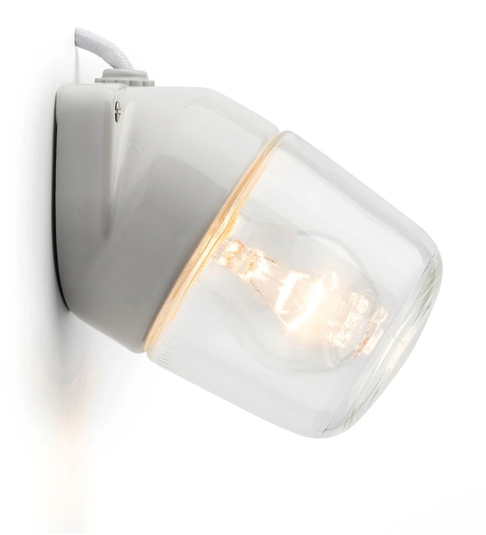 THPG 139630 Lampa ścienna LISILUX biała M, klosz przezroczysty — zdjęcie 2