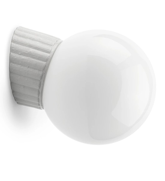 THPG 177031 Lampa ścienna z białej porcelany M, kula opalowa