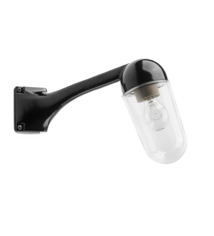 THPG 191108 Ramię ścienne do lampy zewnętrznej z odlewu aluminiowego, 80 stopni, czarne, montaż narożny