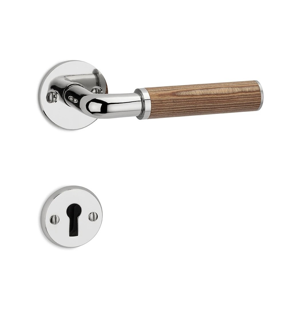 THPG 101623 Klamka stalowa niklowana drewno utwardzane Lignostone® — zdjęcie 2