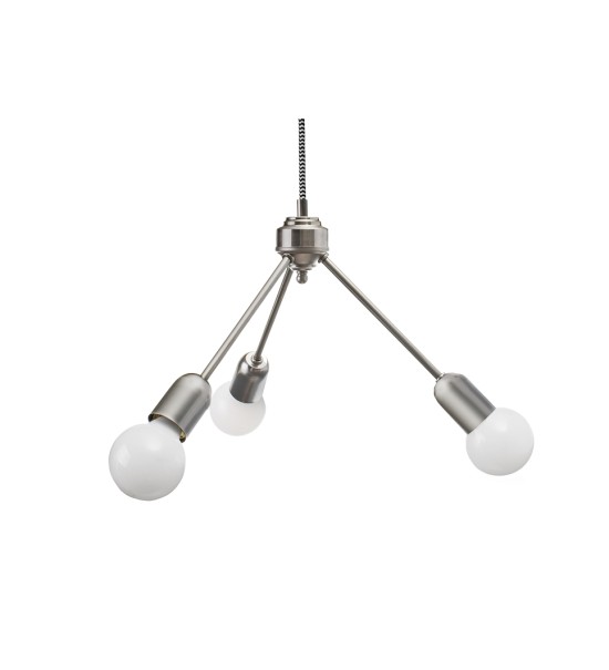 Raw Steel Trio Hanging Lamp
