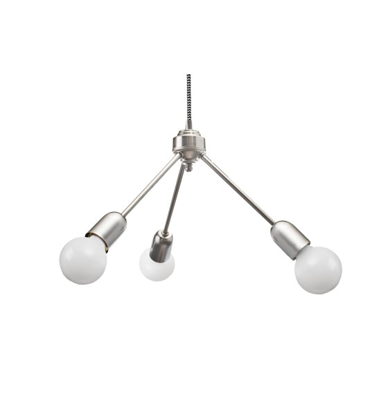 Raw Steel Trio Hanging Lamp